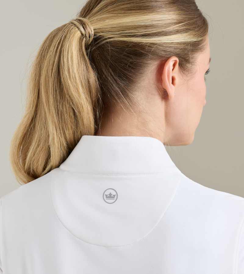 Peter Millar Women's Essential Perth - White, collar detail