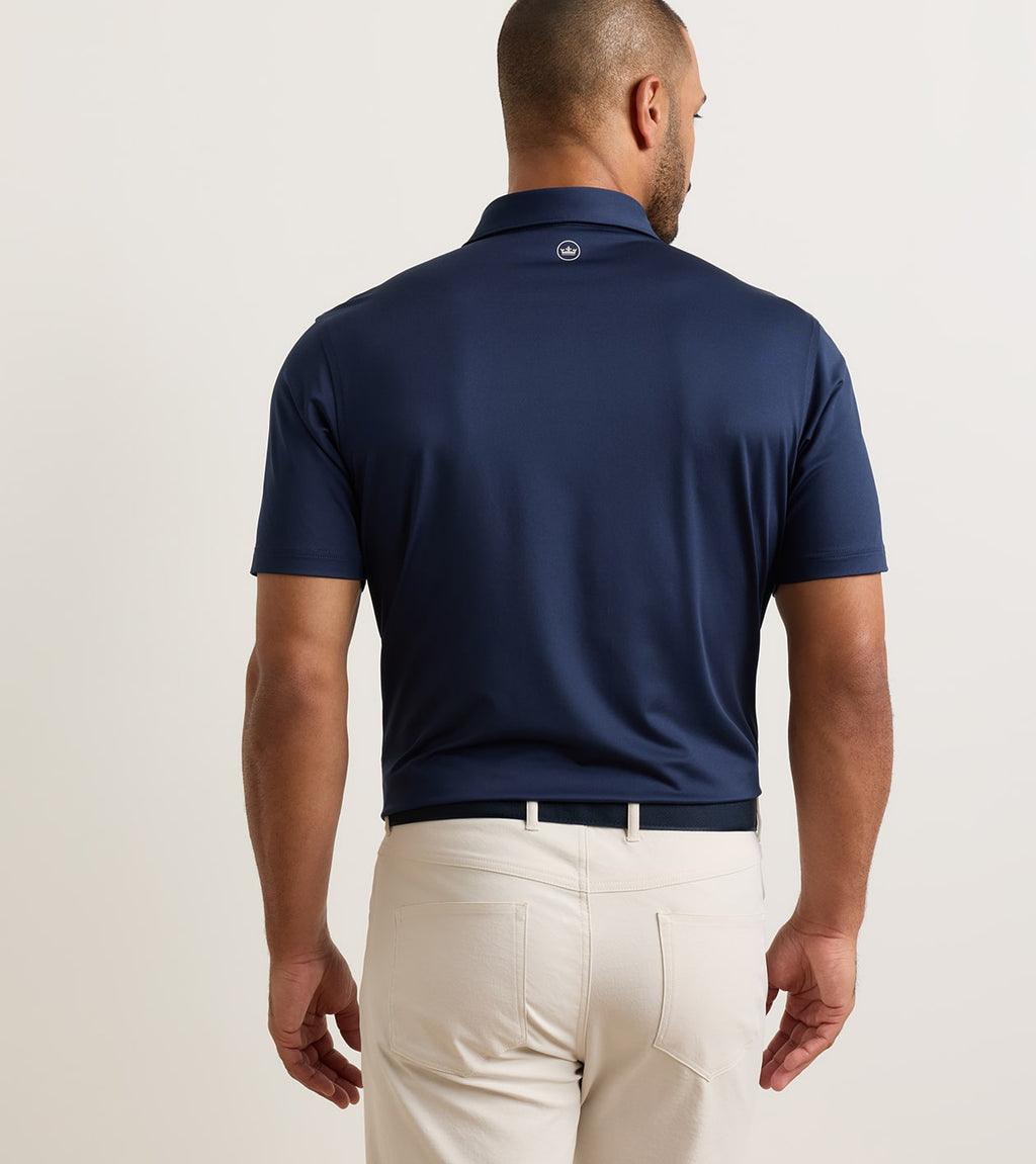Peter Millar Solid Performance Jersey Polo - Navy, detail