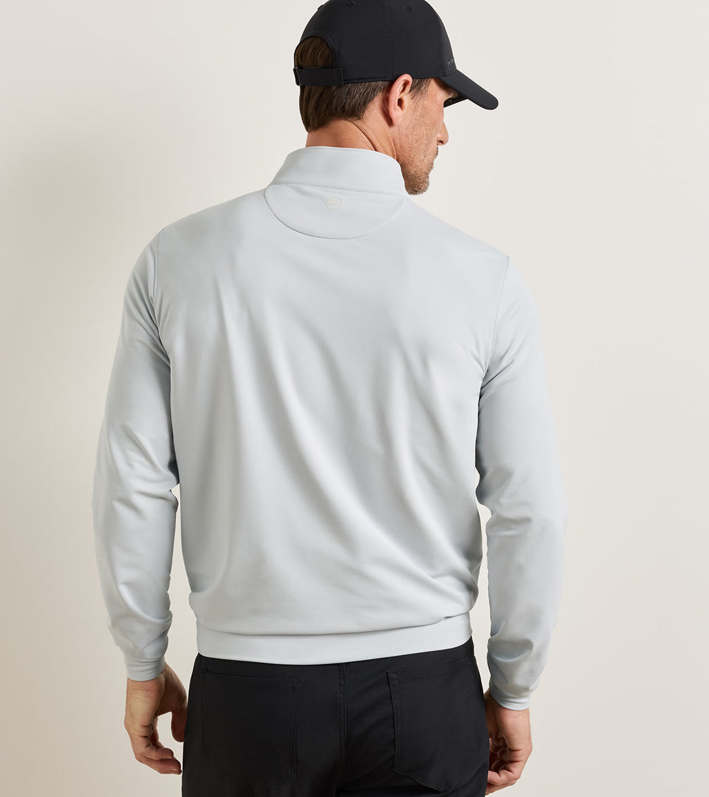 Peter Millar Perth Performance Quarter-Zip - British Grey, detail