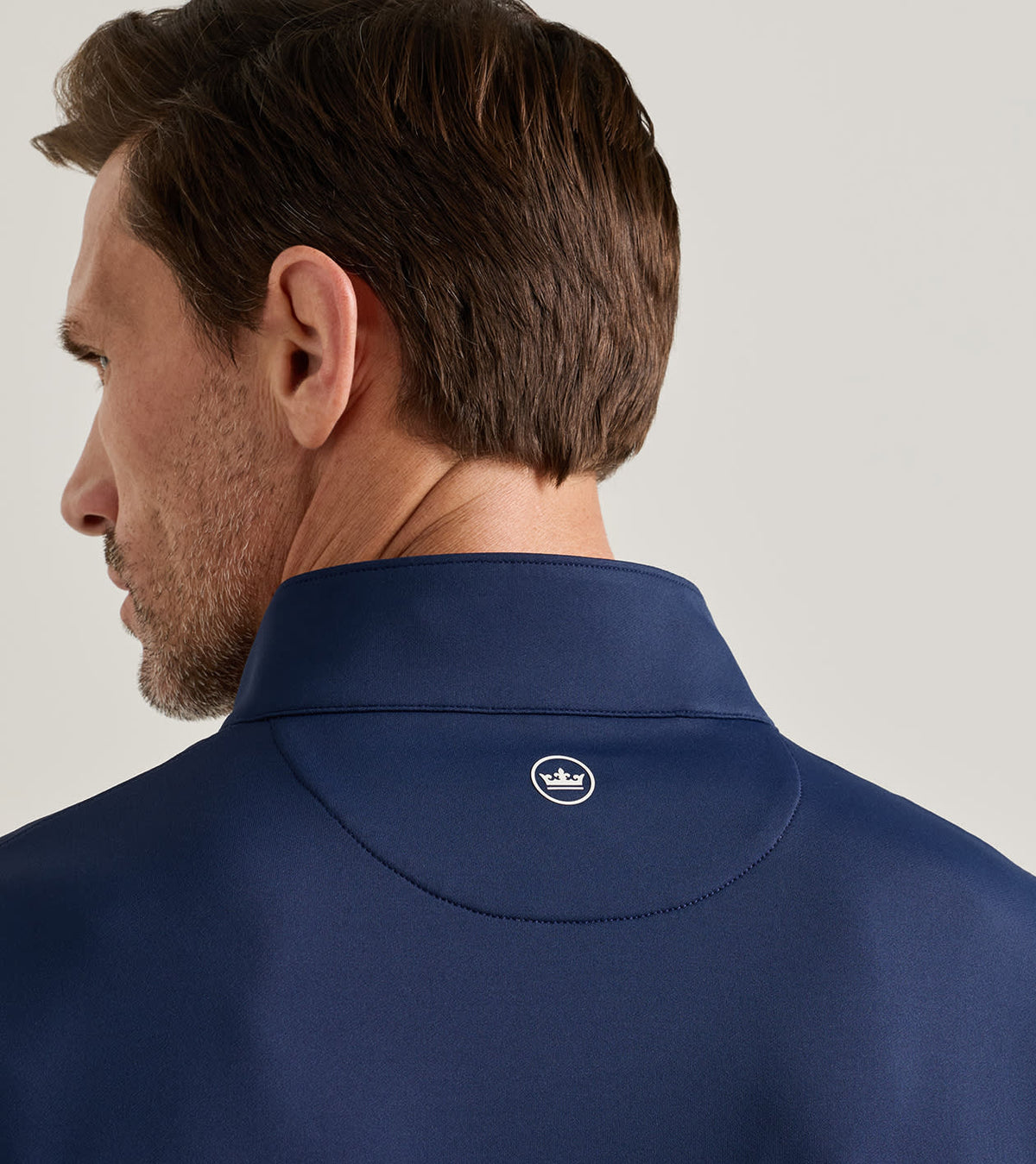 Peter Millar Perth Performance Quarter-Zip - Navy, collar detail