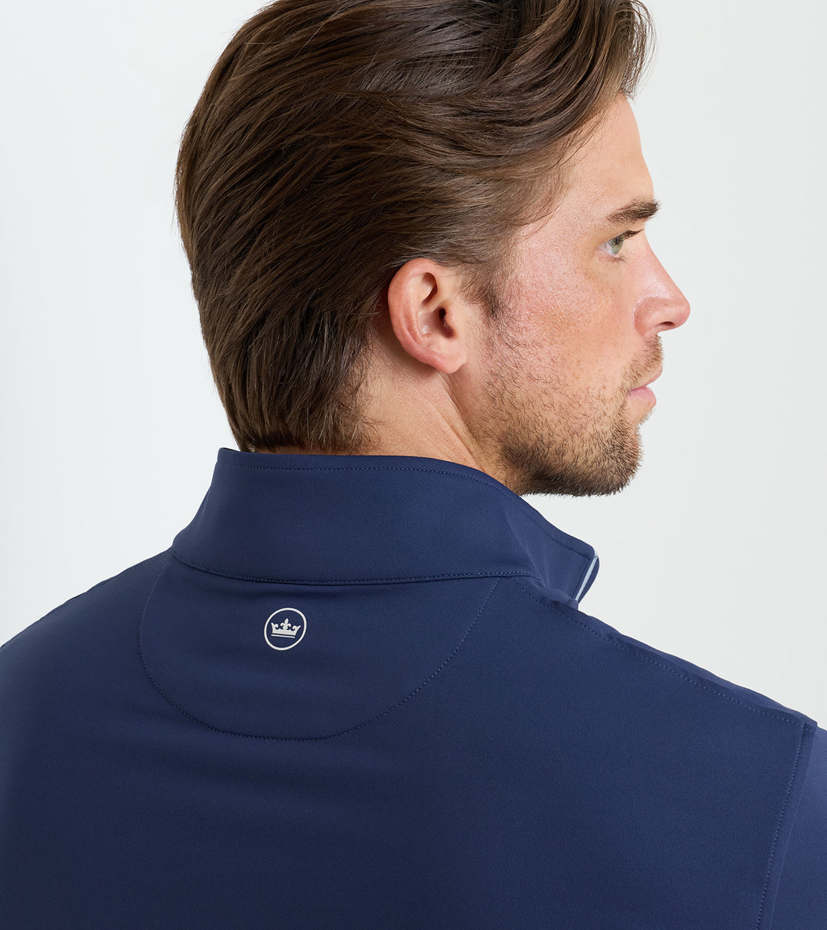 Peter Millar Perth Performance Quarter-Zip - Navy, cuff detail